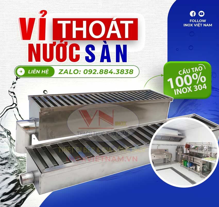 Vỉ thoát sàn bằng inox 304