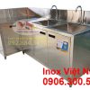 Tủ Inox Dài 2 Mét Góc Chữ L Có 2 Bồn Rửa Inox TUI-53