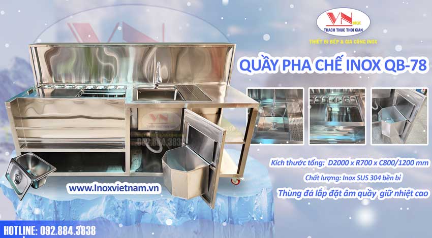 quầy bar đẹp, quầy bar inox đẹp, quầy pha chế inox đẹp, quầy pha chế inox cafe, quầy pha chế inox trà sữa, báo giá quầy pha chế cafe.