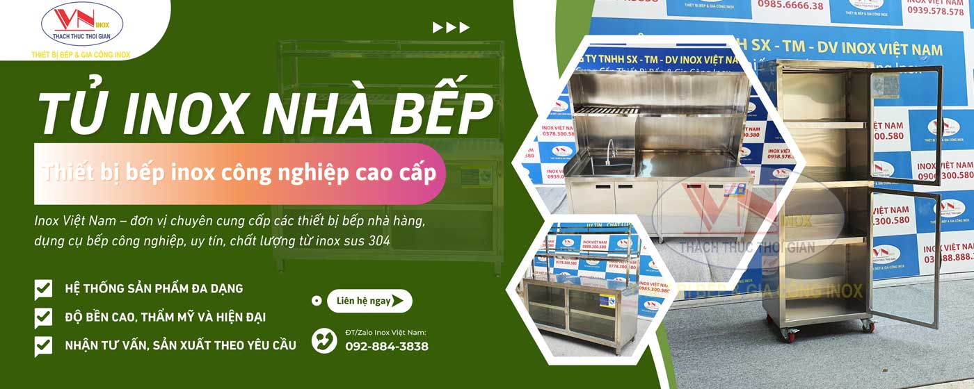 tủ inox nhà bếp, thiết bị inox nhà bếp giá tốt tại xưởng sản xuất