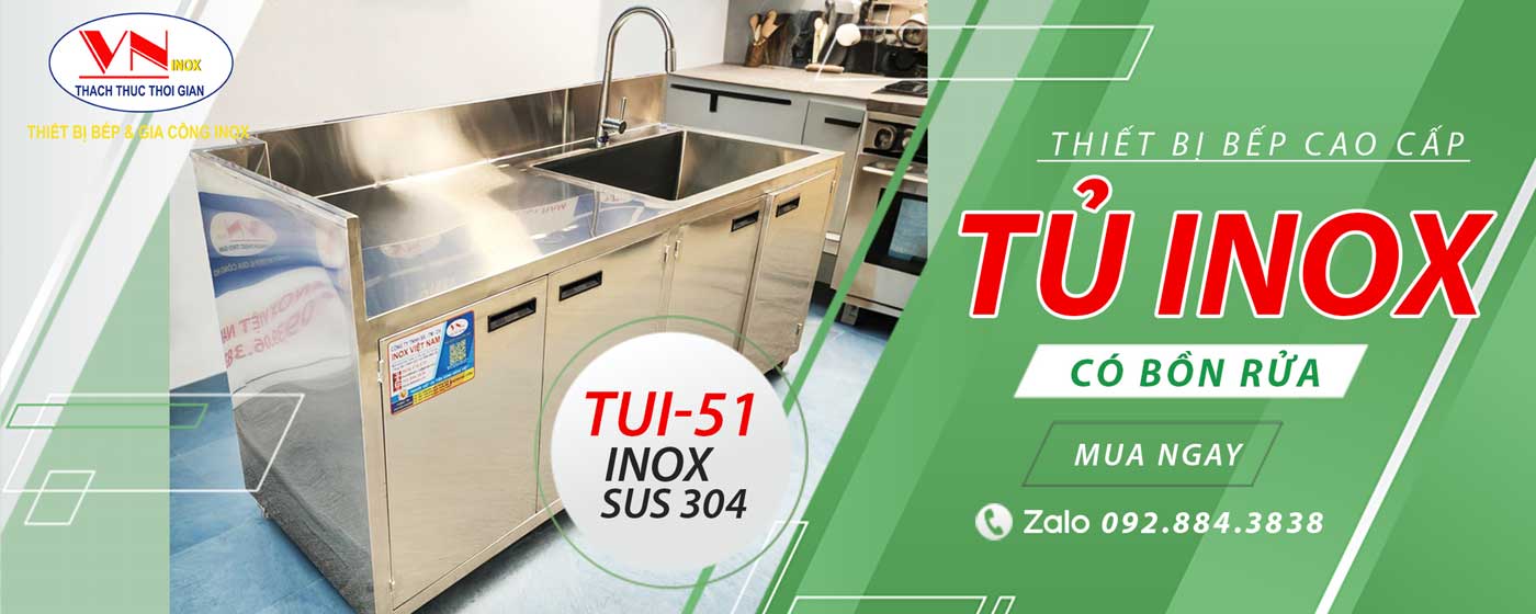 Địa chỉ bán tủ inox có bồn rửa chén bát cho nhà hàng quán ăn và gia đình khách sạn uy tín tại tphcm TUI-51