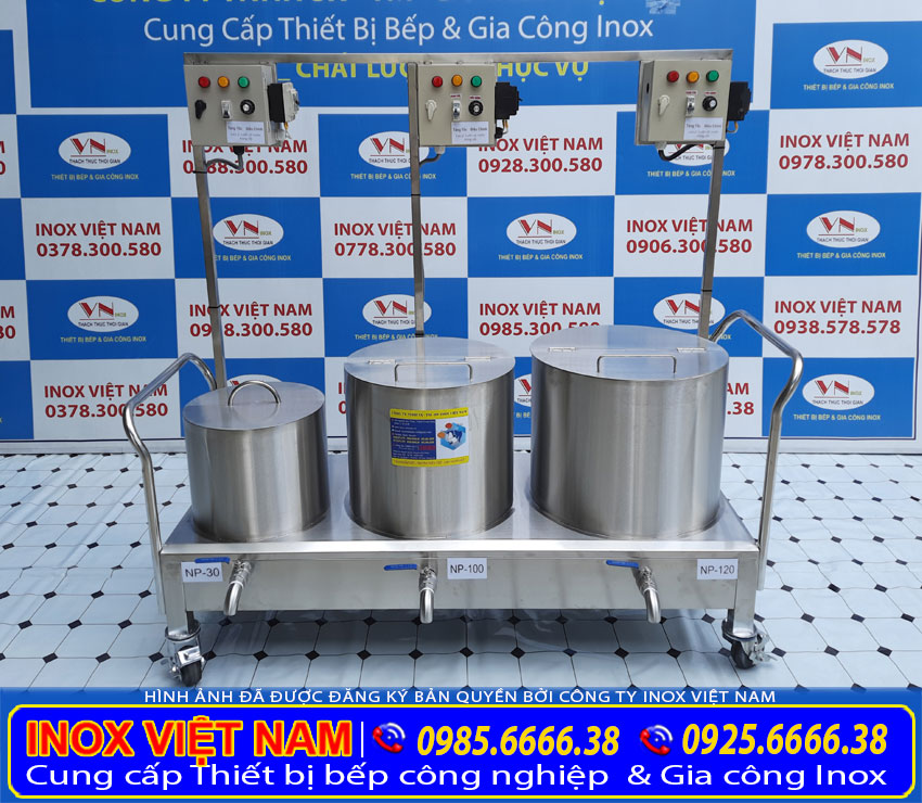 Bộ 3 nồi nấu phở chung bệ giá tốt di chuyển nấu nướng đơn giản tiện lợi