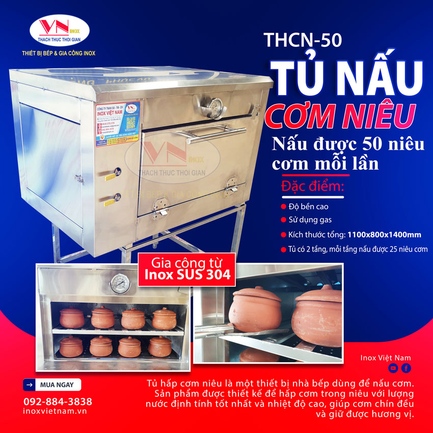 Địa chỉ bán tủ hấp nấu cơm niêu tại tphcm giá tốt tại xưởng Inox Việt Nam