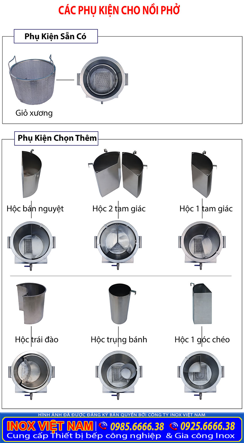 Phụ kiện nồi nấu phở bằng điện dung tích 180 lít nếu bạn muốn lựa chọn thêm