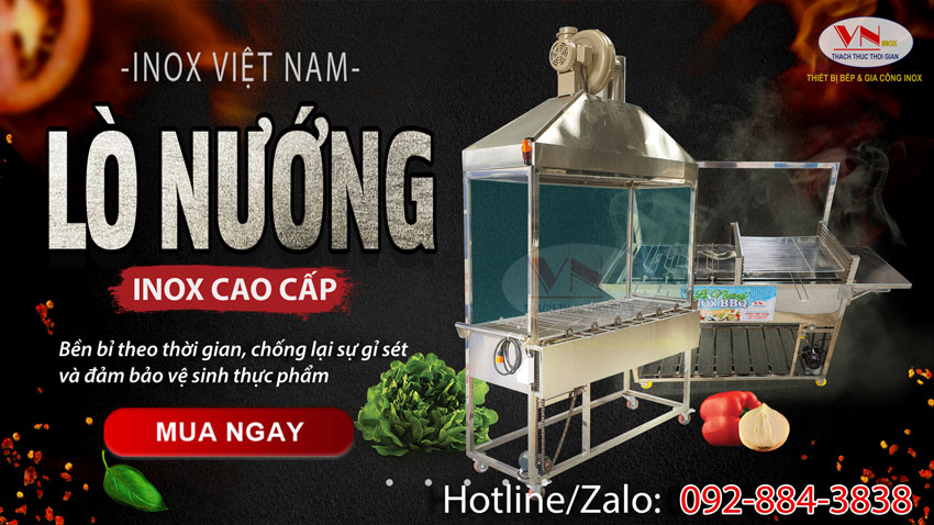 Tại Inox Việt Nam là địa chỉ bán lò nướng than inox có ống hút khói giá tốt và nhiều mẫu mã kích thước thuận lợi trong nhu cầu nướng BBQ bằng than cũi cho nhà hàng quán ăn và buổi tiệc ngoài biển picnic