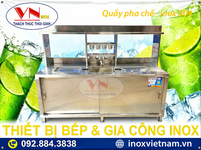 Bạn muốn mua quầy pha chế trà sữa inox giá tốt tại tphcm. Inox Việt Nam hân hạnh phục vụ khách hàng tại tphcm và trên toàn quốc